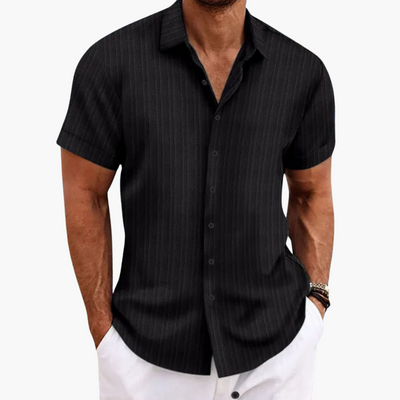 Olaf | Herren Lässiges Gestreiftes Kurzarmhemd