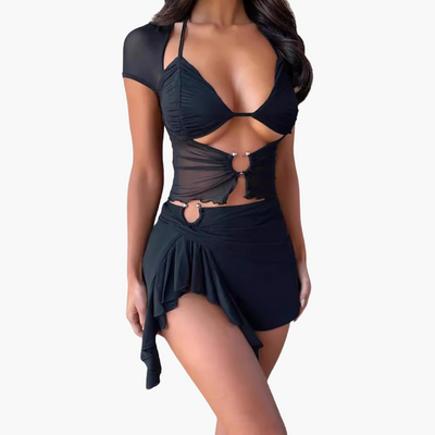 Cut-Out Co-Ord Zweiteiler - Damen Sommerlook für den Strand