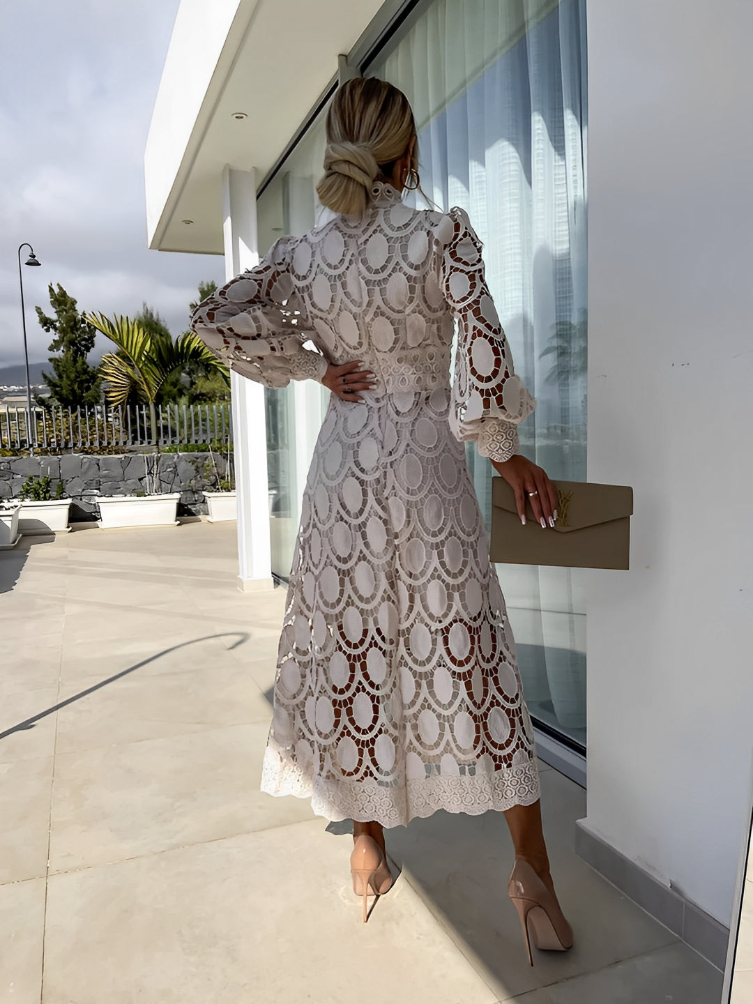 Pamella - Langes Patchwork-Kleid für Damen