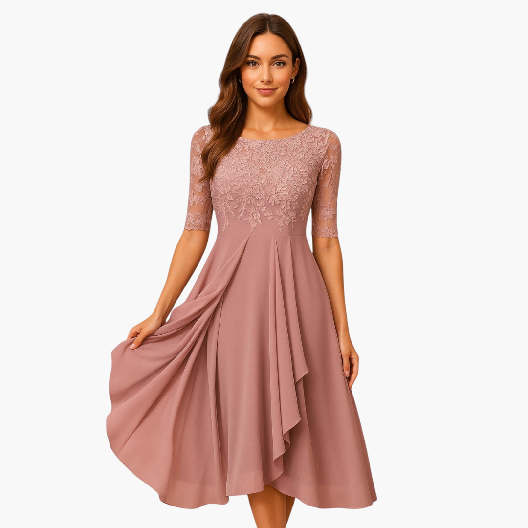 Lore | Midikleid mit Spitzenärmeln