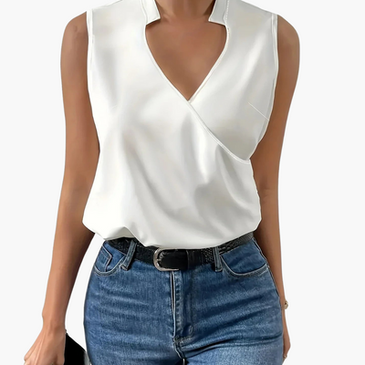Susanne | Elegantes ärmelloses Wickel-Top