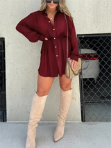 Fara - Schickes Jumpsuit-Kleid in Weinrot (Fast ausverkauft)