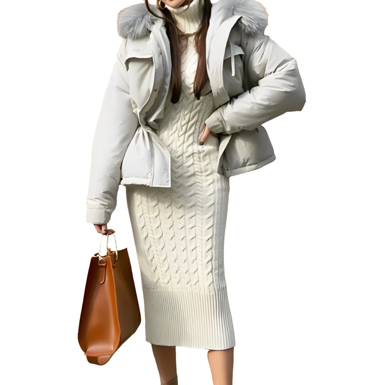 Herta - Strick Wickelkleid Schmal