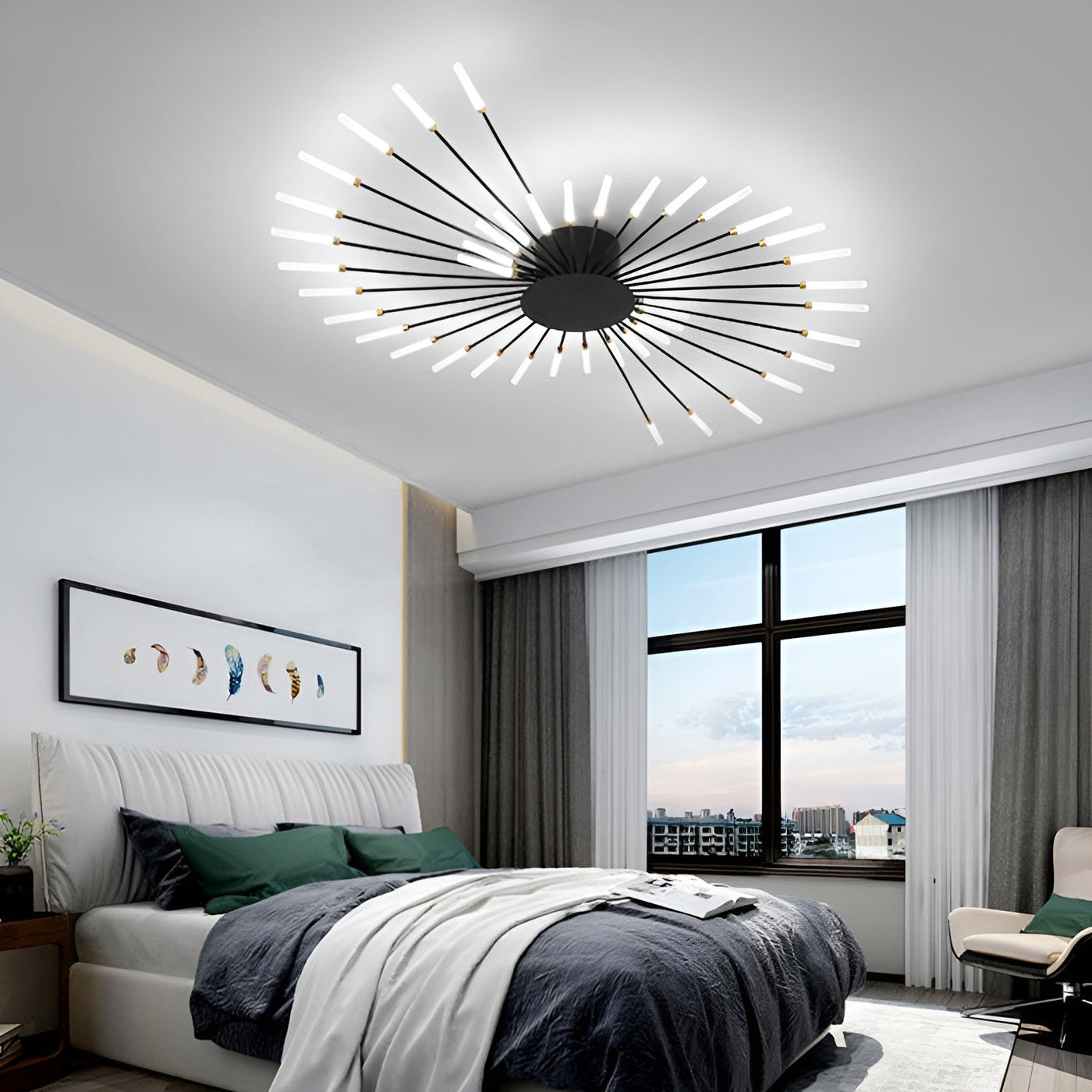 CelestialArc Light - Moderne Feuerwerk LED-Deckenleuchte