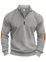 Breno™ - Eleganter Pullover mit halbem Reißverschluss in Grau