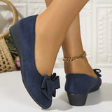 Kelsey  | Bowknot Dekor Keilabsatz Schuhe in Marineblau