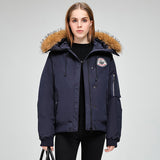 Kurze gesteppte Damen-Winterjacke - Lysanne in Blau