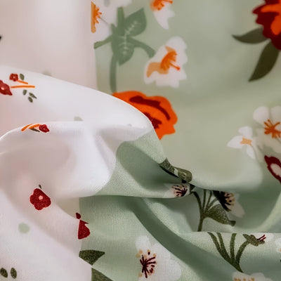 GeoBloom Duvet Set - Elegantes Floral & Geometrisches Bettbezugsset