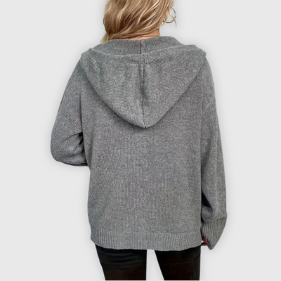 Susy | Eleganter Langarm-Hoodie mit Knopfdetails