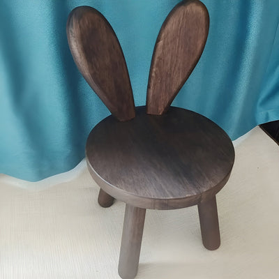 BunnyCraft Hocker - Nordischer Holz-Hocker mit Hasenohren