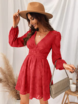 Thea - Stilvolles Mini-Kleid in A-Linie für Damen in Rot