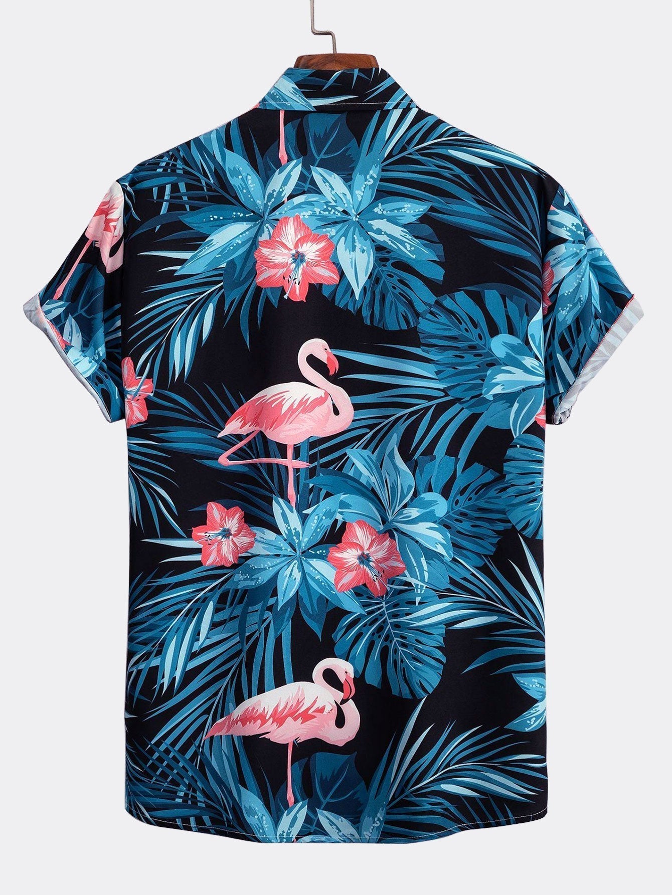 Shirt mit Flamingo-Knopfleiste und Badeanzug mit tropischem Muster