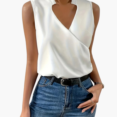 Susanne | Elegantes ärmelloses Wickel-Top