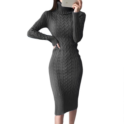 Herta - Strick Wickelkleid Schmal