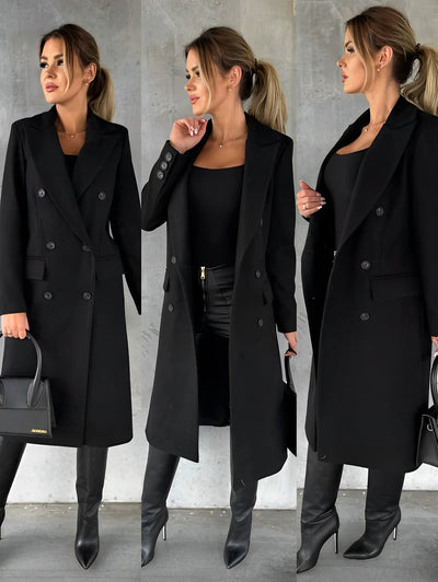 Arianne - Eleganter Zweireihiger Wollmantel für Damen
