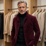 Carter – Elegante Herrenjacke mit Vintage-Charakter in Bordeauxrot