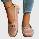 Petra | Damen Frühlings Perforierte Lässige Loafer in Hellrosa