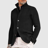 Matin | Stylischer Cardigan aus dickem Strick für Herren – Einfarbig, bequem und elegant in Noir