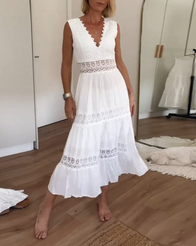 ALYSSA | Ärmelloses Midikleid mit Spitze