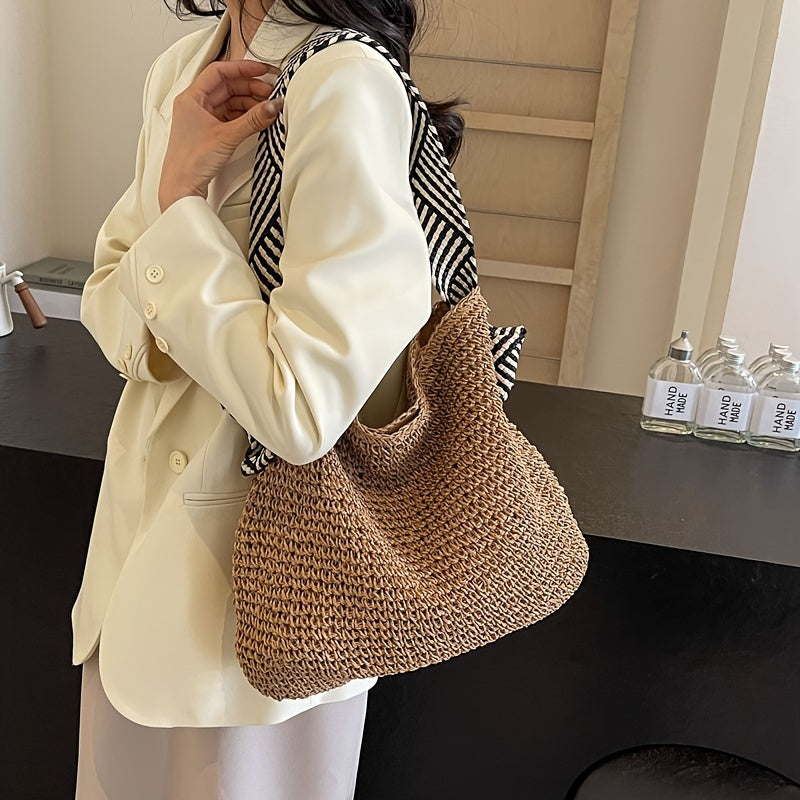 Handgewebte vegane Strandtasche – Boho Sommertasche für Damen