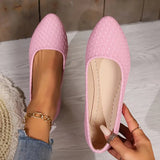 Oriana | Einfache geflochtene Detail spitzen Zehen Flatten in Rosa