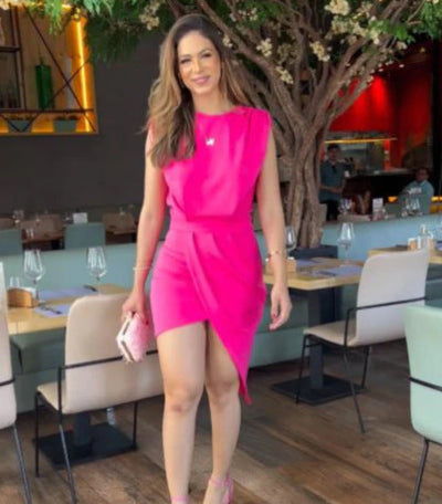 Fashion Sleeveless Sheath Asymmetric Commuter Dress