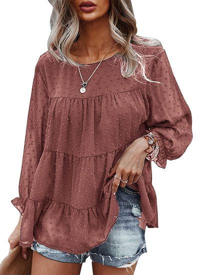 Winifreda - Damen Bluse Boho Stickerei
