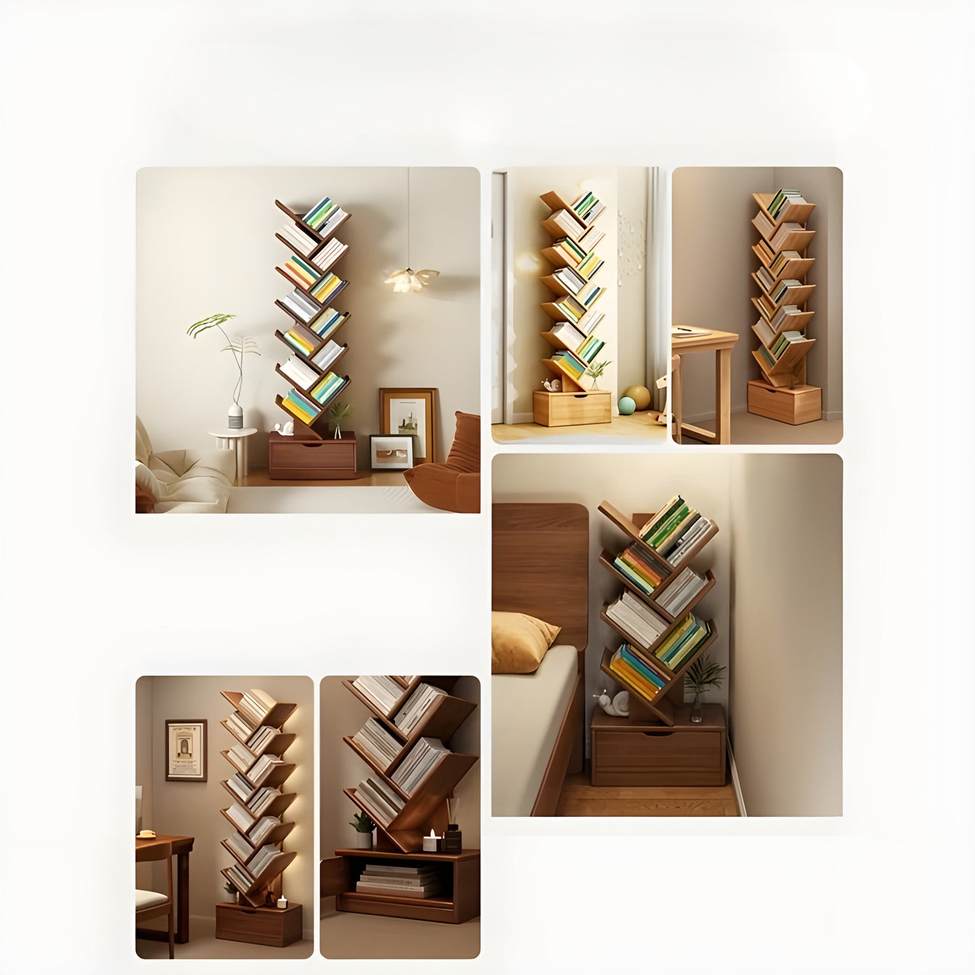 StorySpire Shelf - Vertikales Freistehendes Holz-Bücherregal