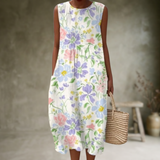 Natia – Ärmelloses Midi-Kleid Aus Baumwolle in Lila