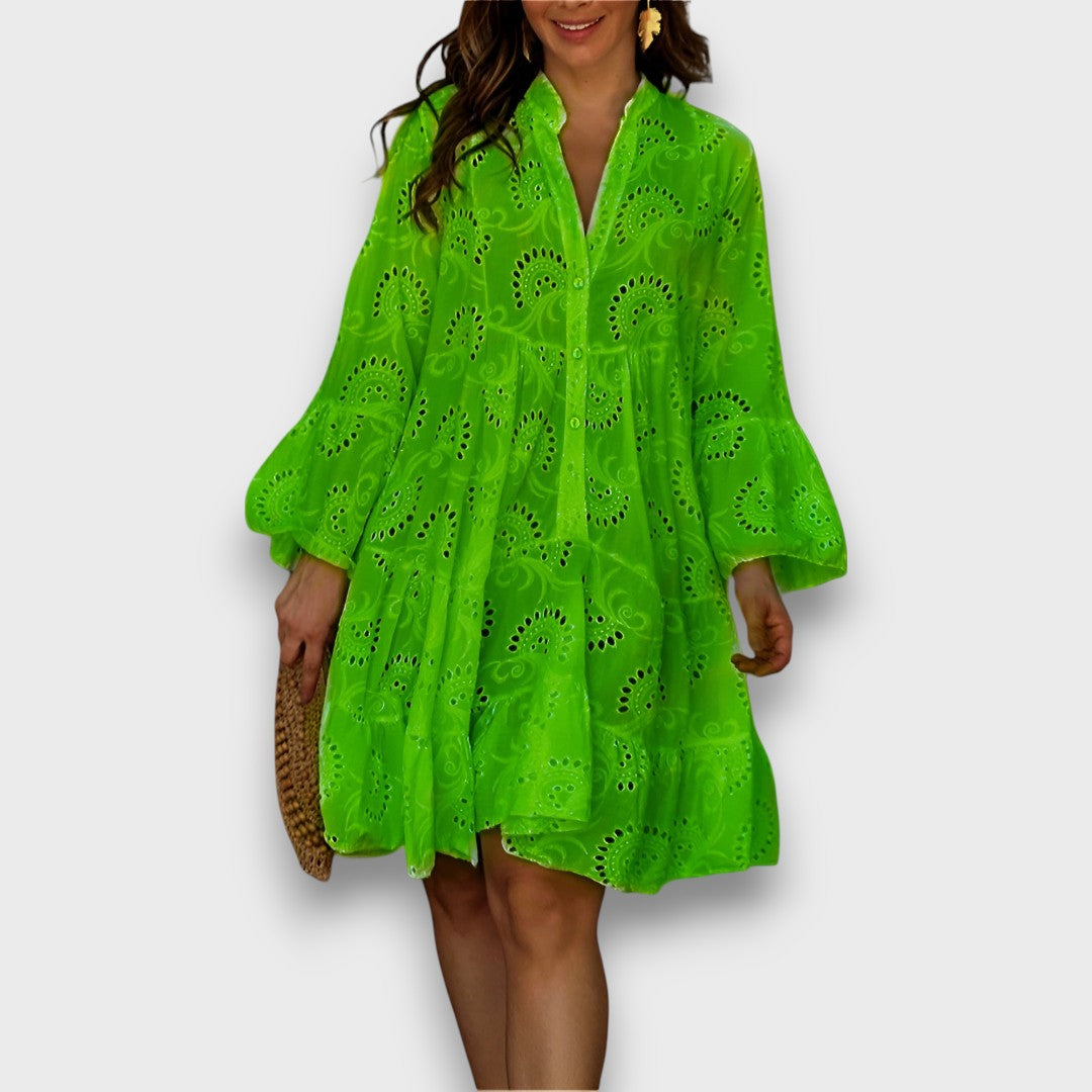 Merelina – Kleid mit Broderie und Volantärmeln