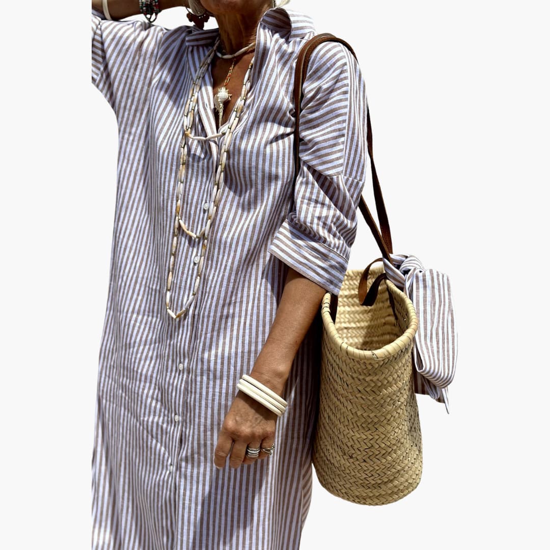 Marlies | Elegantes gestreiftes Hemdkleid