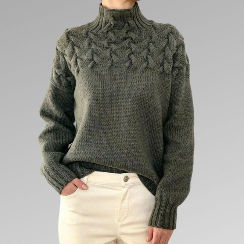 Giuliana - Zopfstrickpullover Damen Elegant