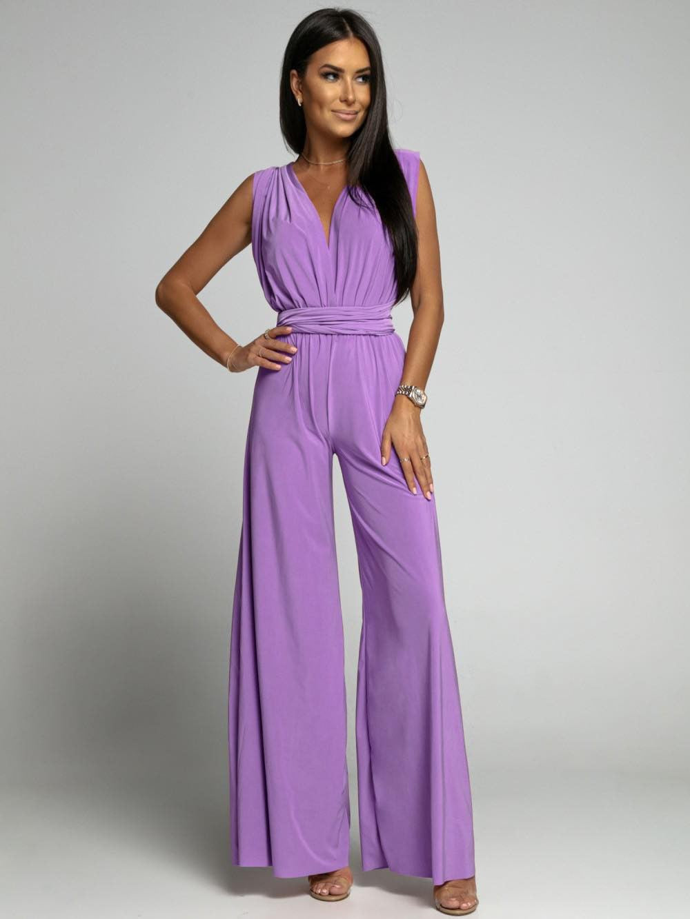 Rania - Damen Jumpsuit ärmellos mit V-Ausschnitt