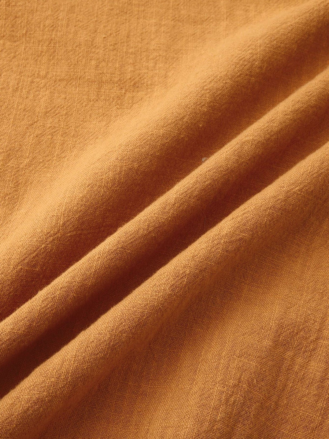 Langärmeliges Hemd mit Stehkragen in Leinenoptik und Leinenhose mit geradem Bein