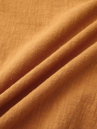 Langärmeliges Hemd mit Stehkragen in Leinenoptik und Leinenhose mit geradem Bein