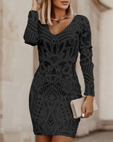 Stilkleid Mini mit V-Ausschnitt - Sienna in Schwarz