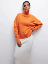 Lässiger Strickpullover -OLIVIA in Orange