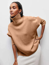 Lässiger Strickpullover -OLIVIA in Hellbraun