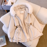 AVIANNA - Winterjacke mit Fellkapuz in Weiß
