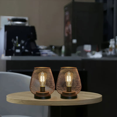 CageLuxe Lamp - Drahtlose Metallkäfig LED Tischlampe