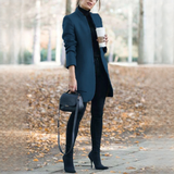Savannah - Stilvoller langer Blazer in Dunkelblau