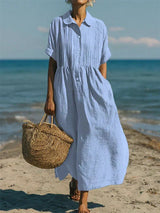 Florinelle - Maxi-Hemdblusenkleid in Hellblau