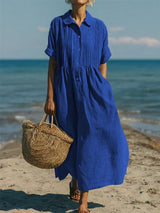 Florinelle - Maxi-Hemdblusenkleid in Blau