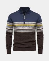 Hendrik | Herren Zip-Polo – Reißverschluss Polo Herren Modern in Blau