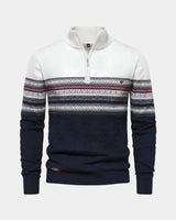 Hendrik | Herren Zip-Polo – Reißverschluss Polo Herren Modern in Weiß