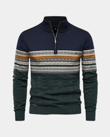 Hendrik | Herren Zip-Polo – Reißverschluss Polo Herren Modern in Marineblau