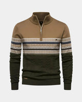 Hendrik | Herren Zip-Polo – Reißverschluss Polo Herren Modern in Kaki