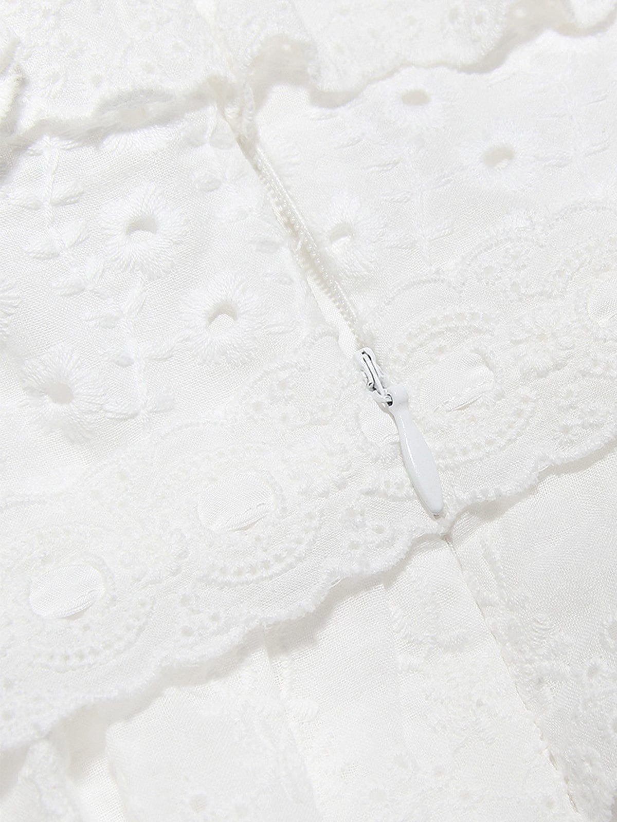 Hanna | Romantisches Spitzenkleid mit Rüschen – Feminine Eleganz in Weiß