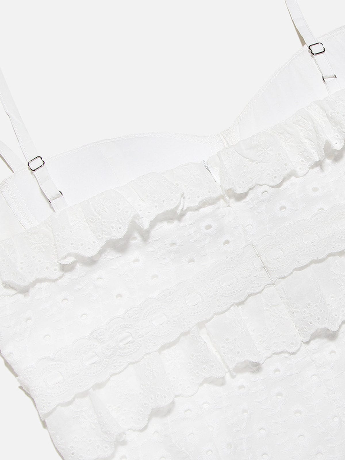 Hanna | Romantisches Spitzenkleid mit Rüschen – Feminine Eleganz in Weiß