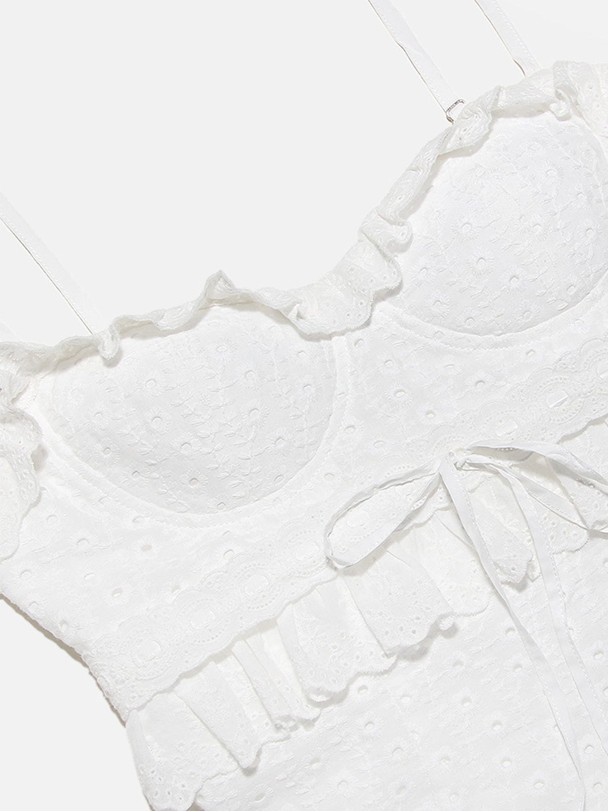 Hanna | Romantisches Spitzenkleid mit Rüschen – Feminine Eleganz in Weiß